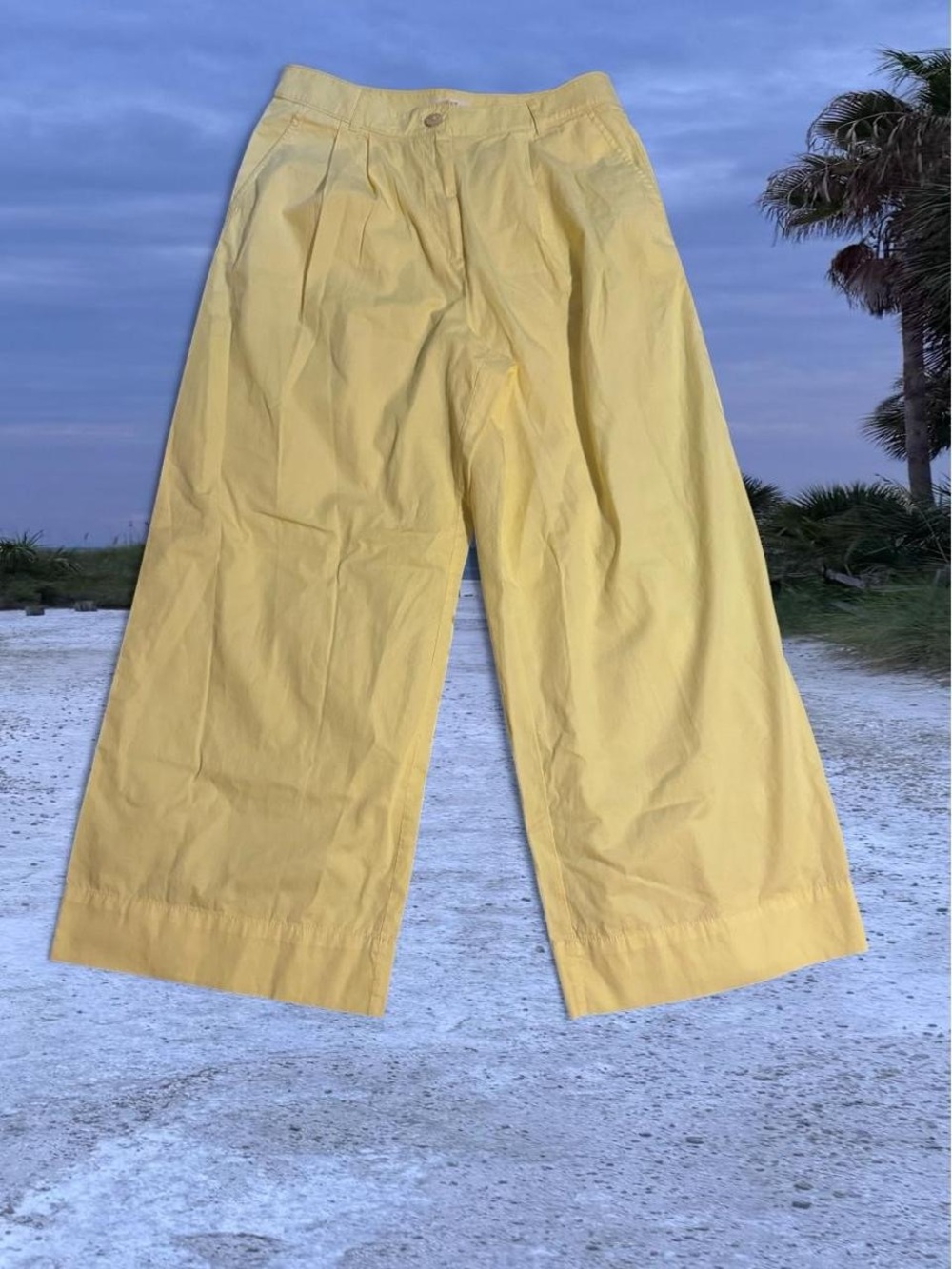 LOFT Lemon Yellow Wide-Leg Pants